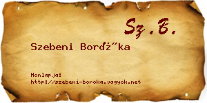 Szebeni Boróka névjegykártya